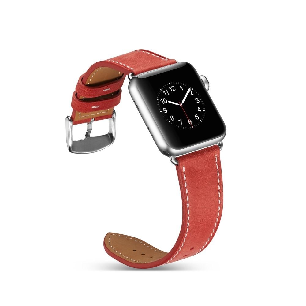 Bracelet en cuir Apple Watch 42mm, rouge