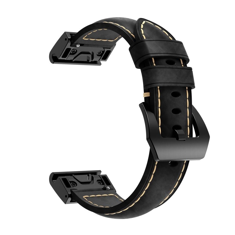 Bracelet en cuir Garmin Fenix 5X/5X Plus, noir