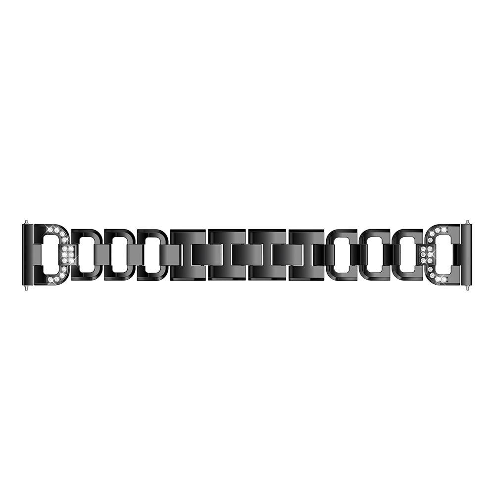 Bracelet Rhinestone Samsung Galaxy Watch Active 2 44mm, noir