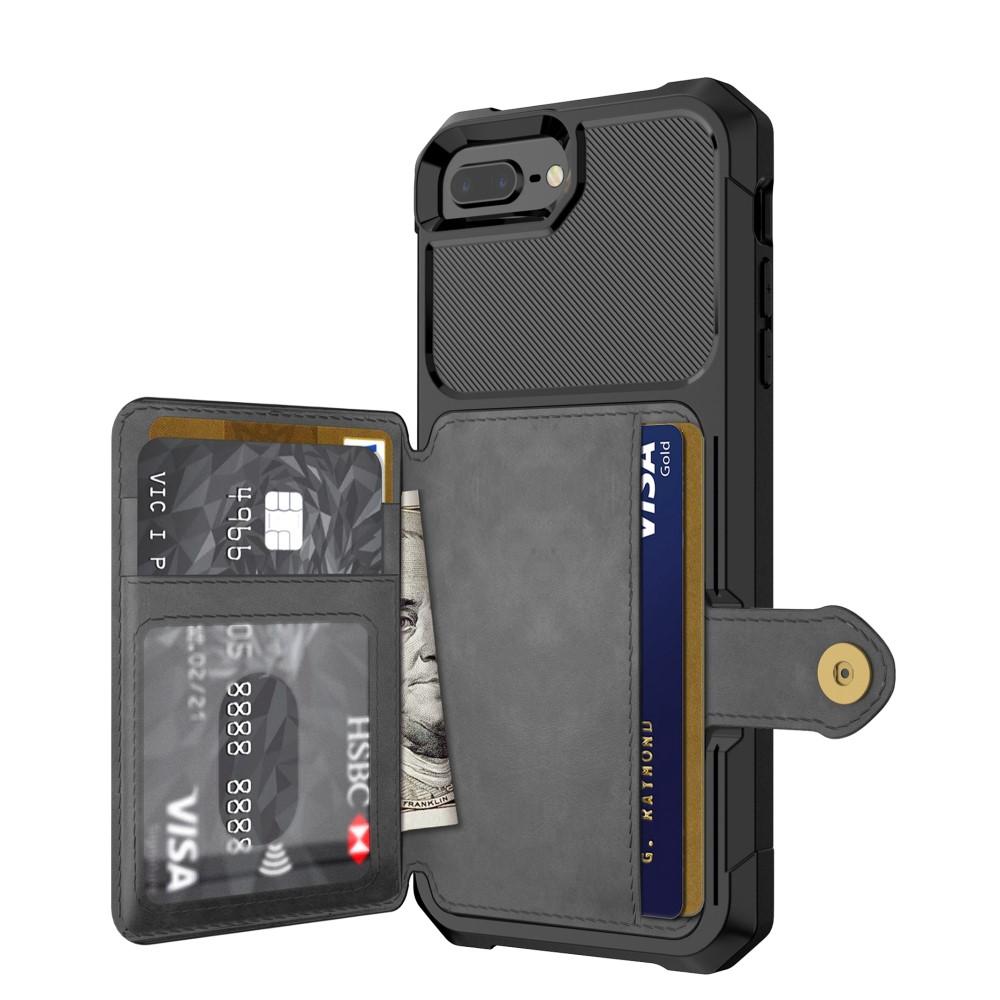 Coque porte-cartes Tough Multi-slot iPhone 7 Plus/8 Plus Noir