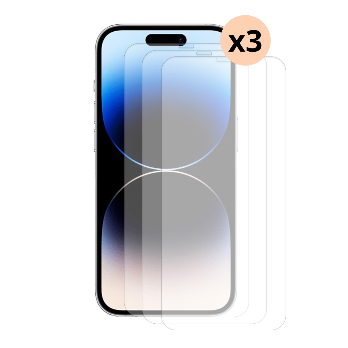Kit pour iPhone 15 Pro Max, 3 pièces Protecteur d'écran en verre