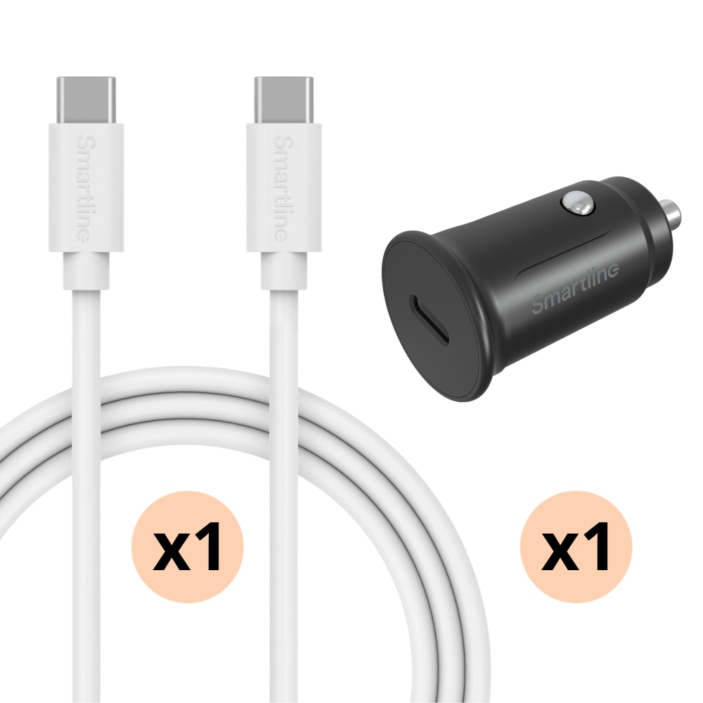 Chargeur complet de voiture pour OnePlus 12 - Câble de 1m et chargeur USB-C - Smartline